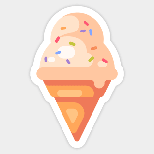 Vanilla Ice Cream Cone Sticker